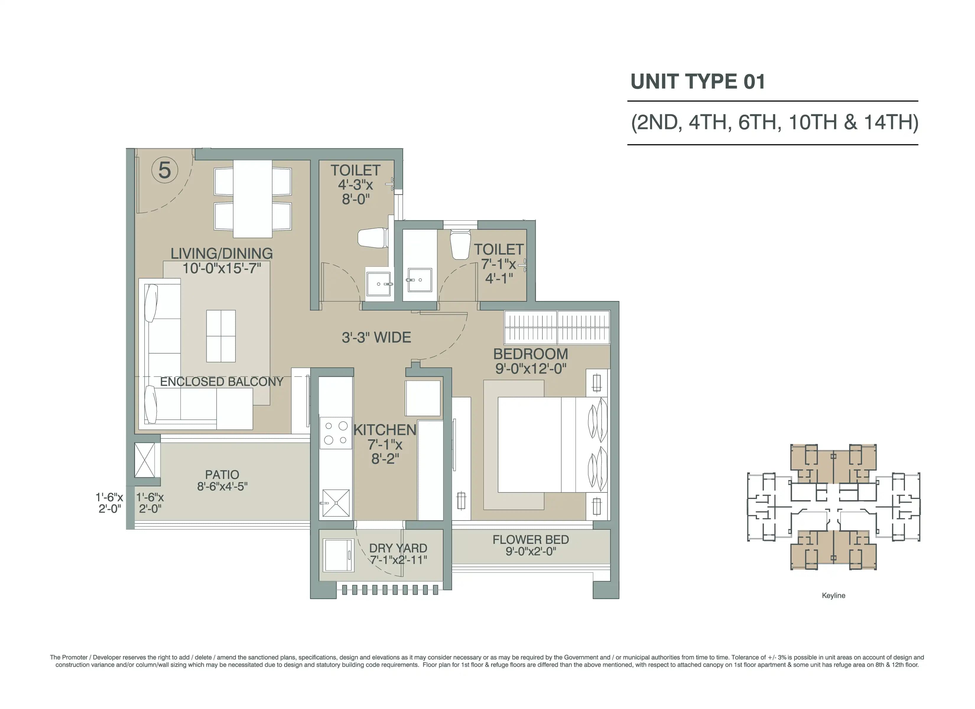 Unit plan - 395 sq.ft.