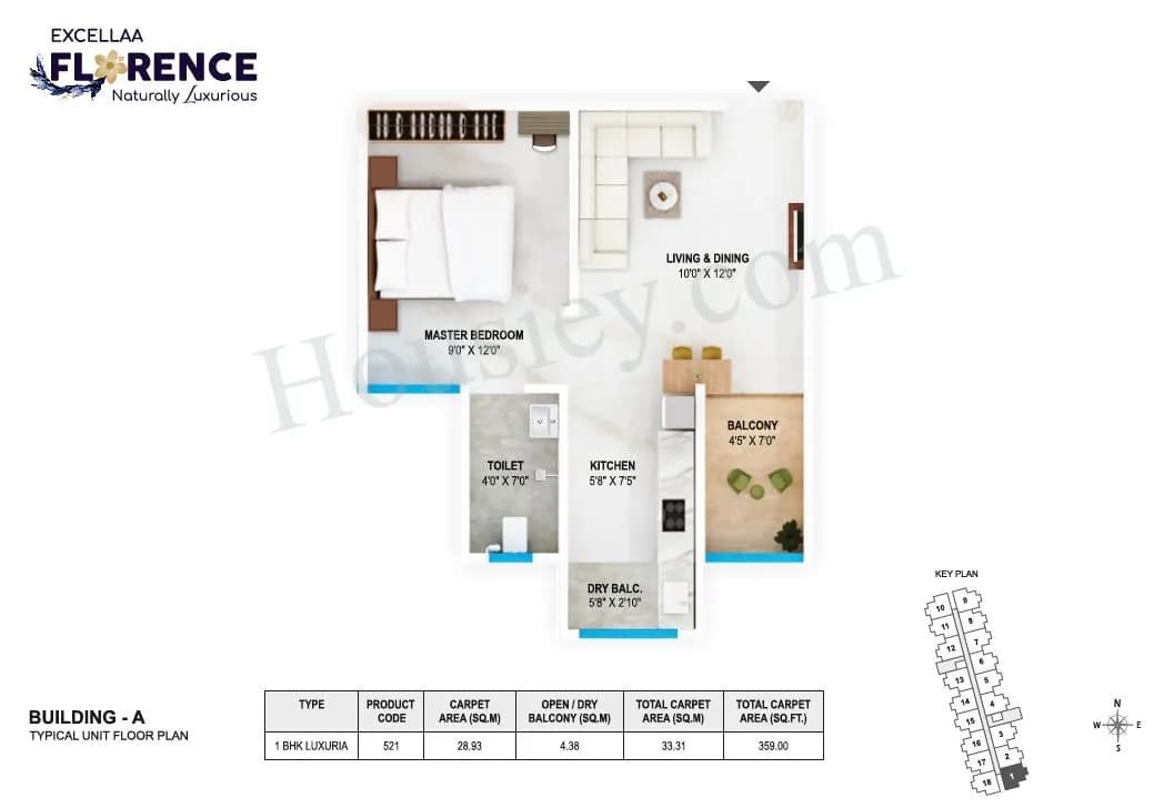 Unit plan - 359 sq.ft.