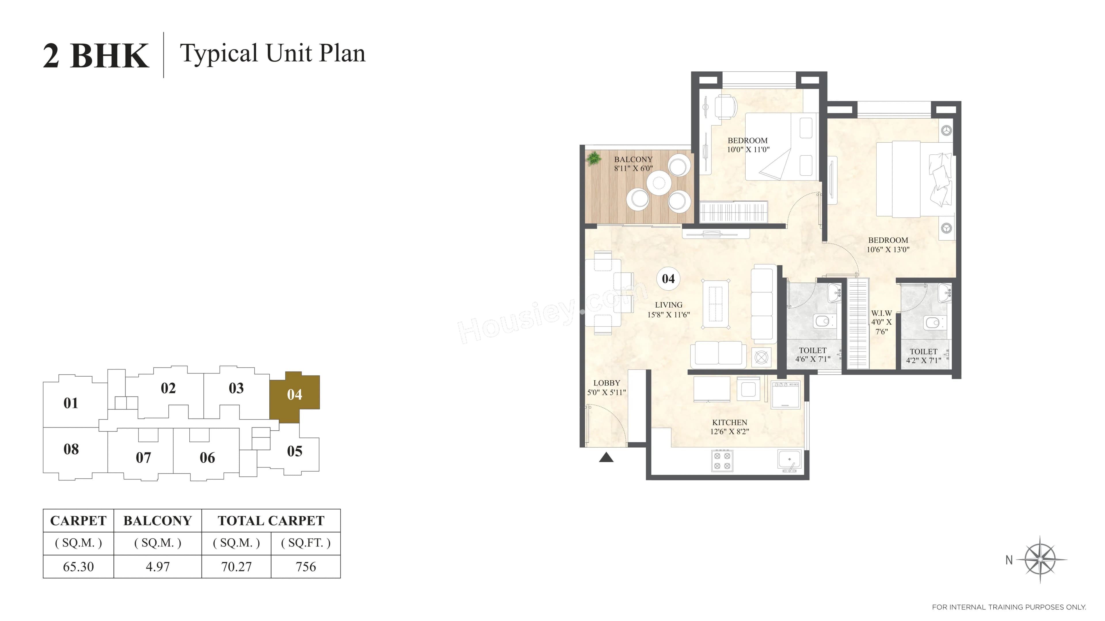 Unit plan - 756 sq.ft.
