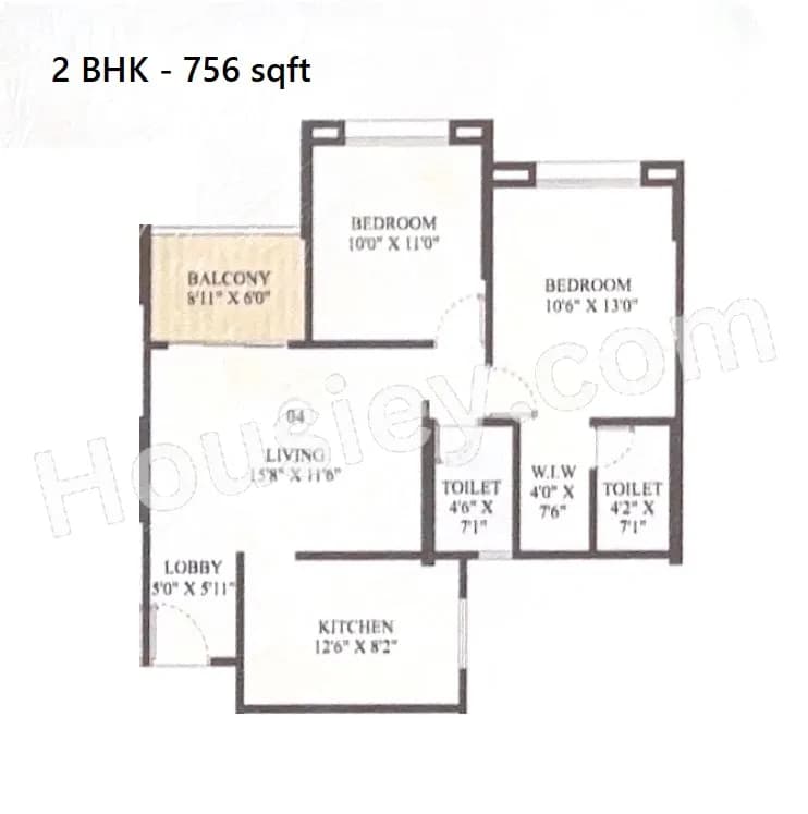 Unit plan - 756 sq.ft.