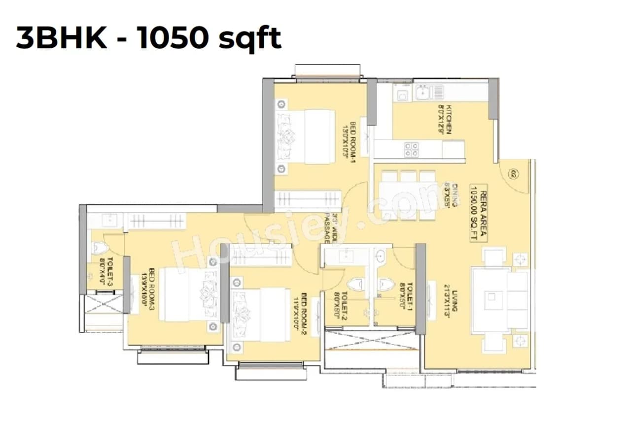 Unit plan - 1050 sq.ft.
