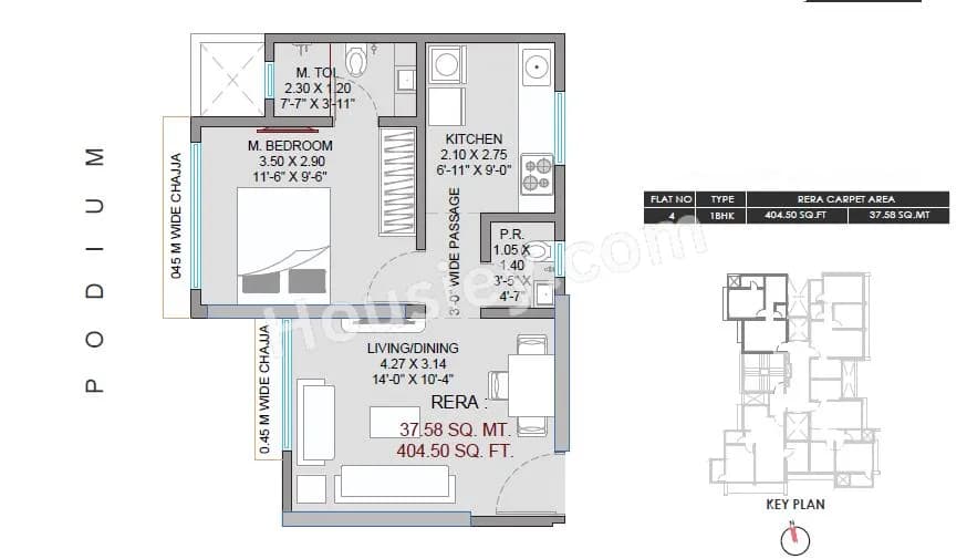Unit plan - 404 sq.ft.