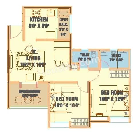 Unit plan - 673 sq.ft.