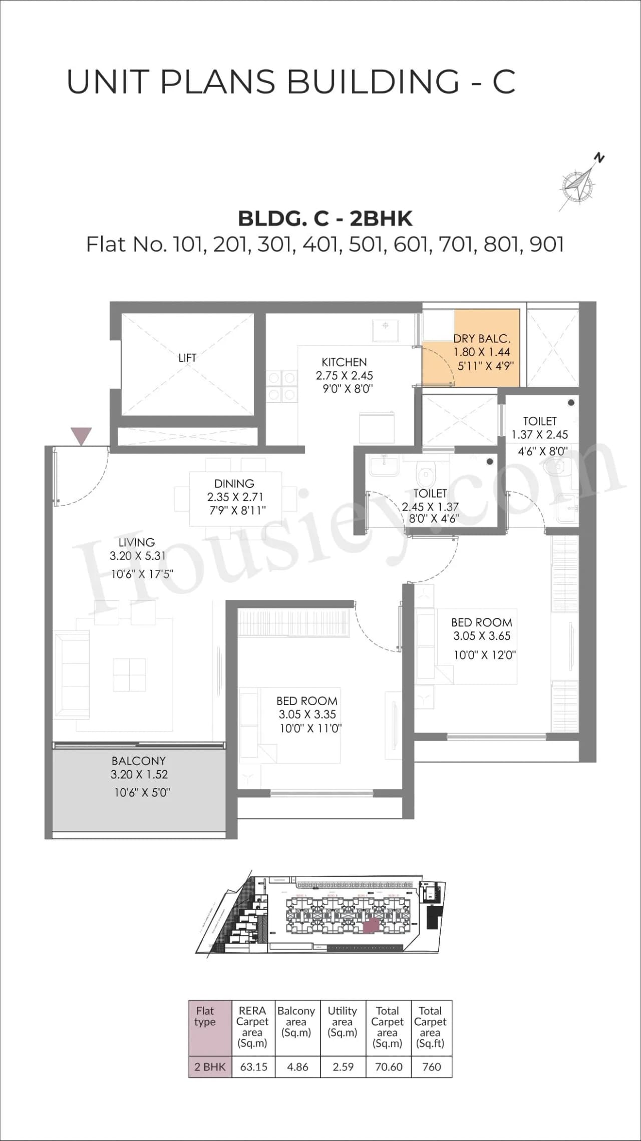 Unit plan - 760 sq.ft.