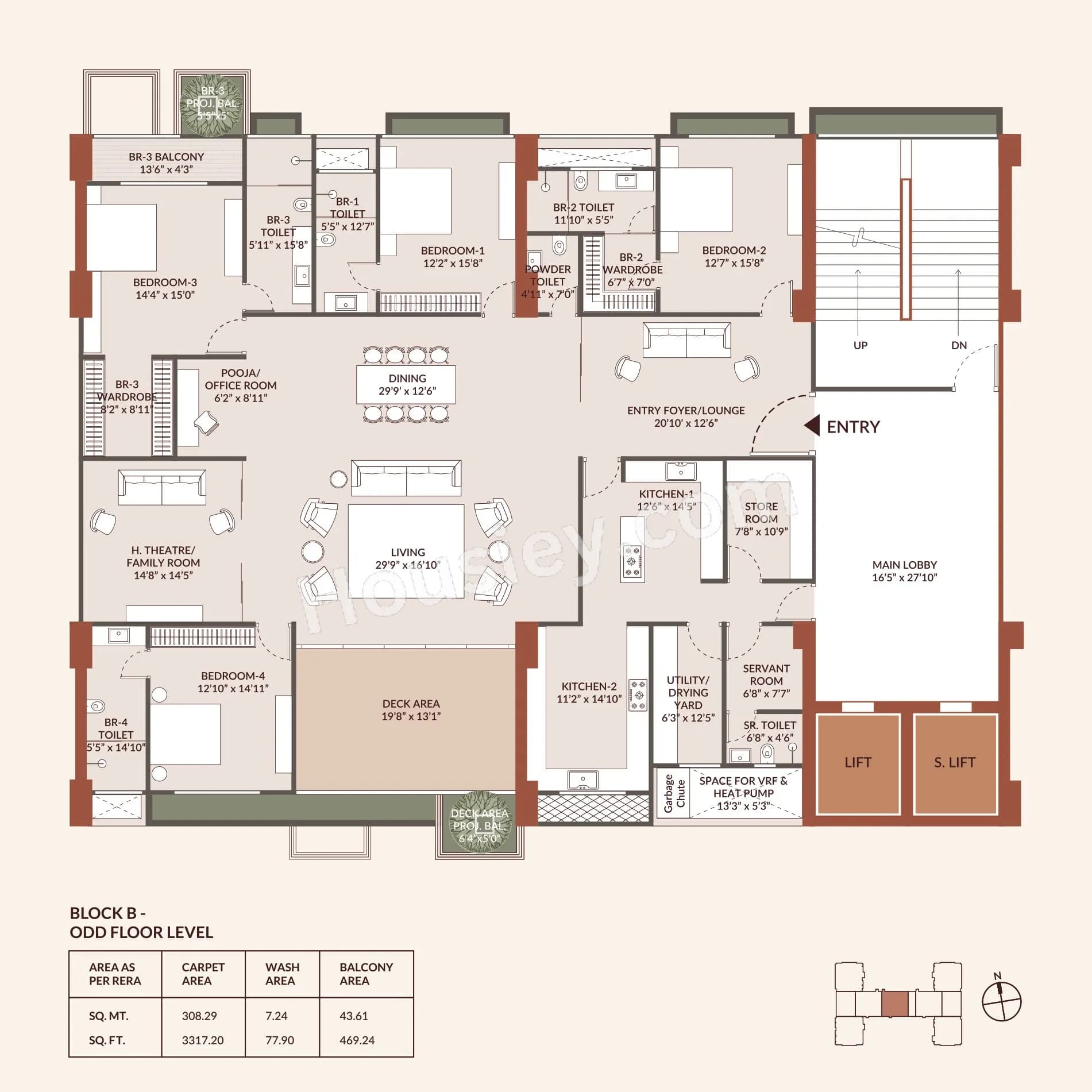 Unit plan - 3964 sq.ft.
