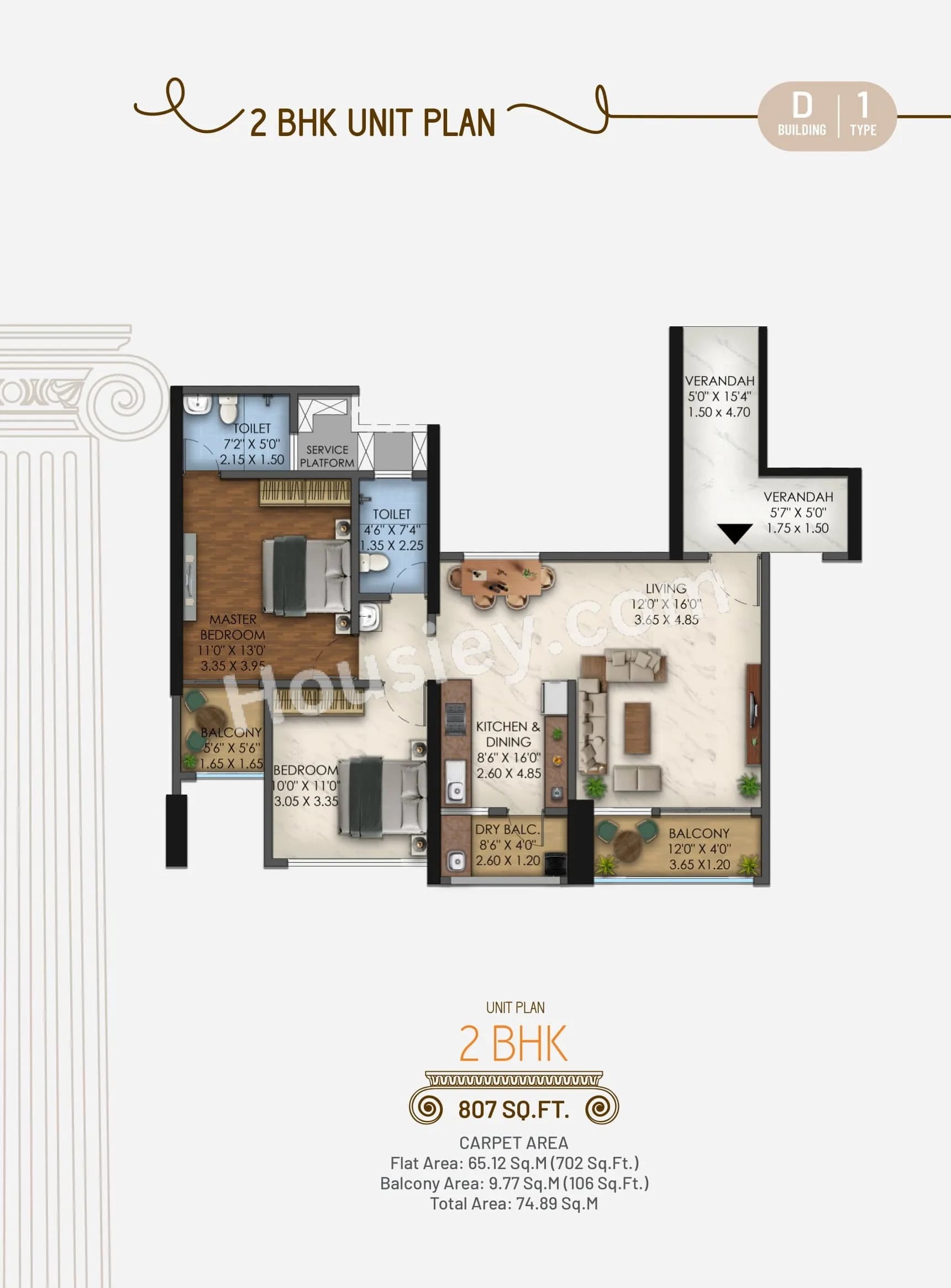 Unit plan - 806 sq.ft.