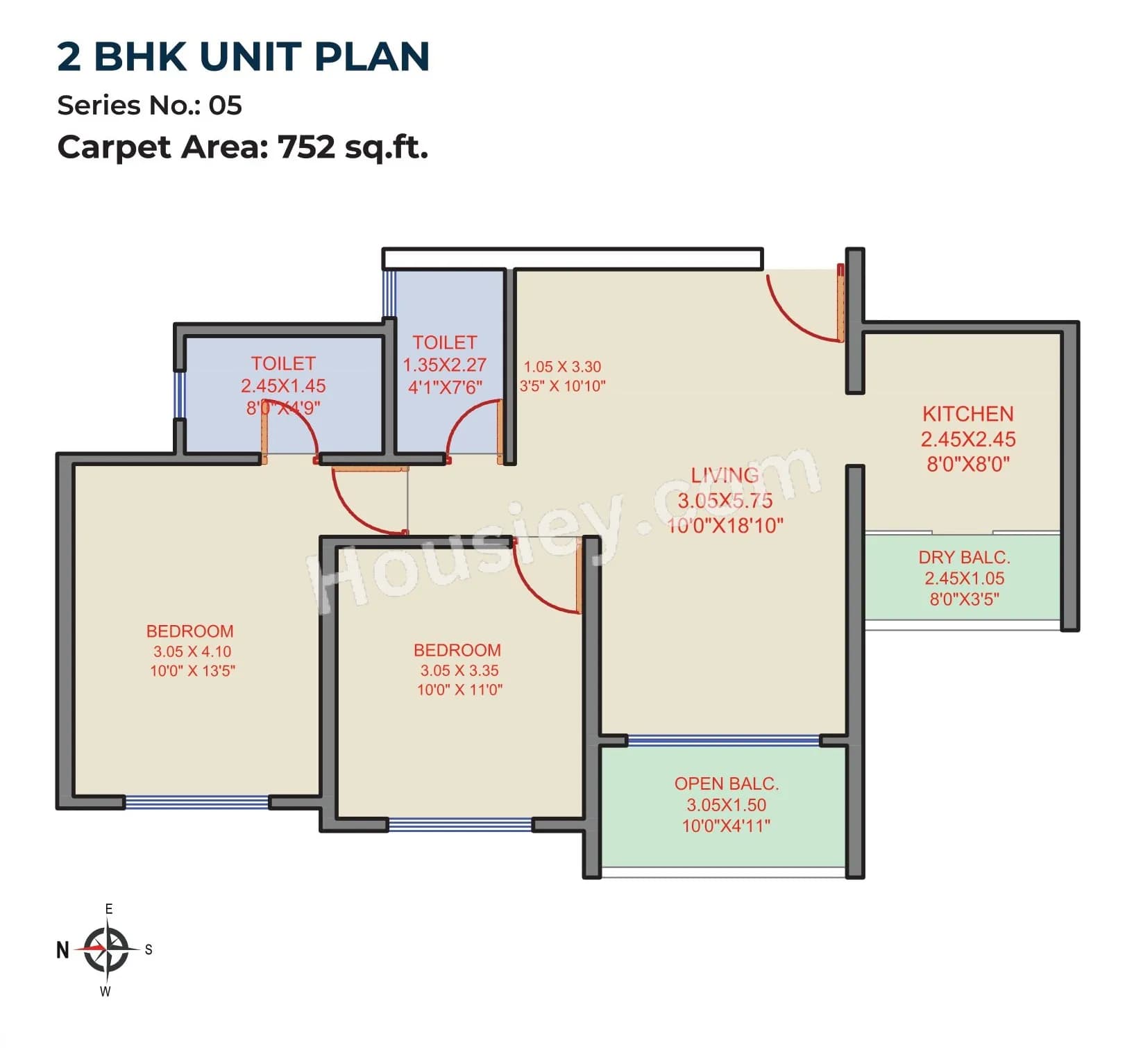 Unit plan - 752 sq.ft.