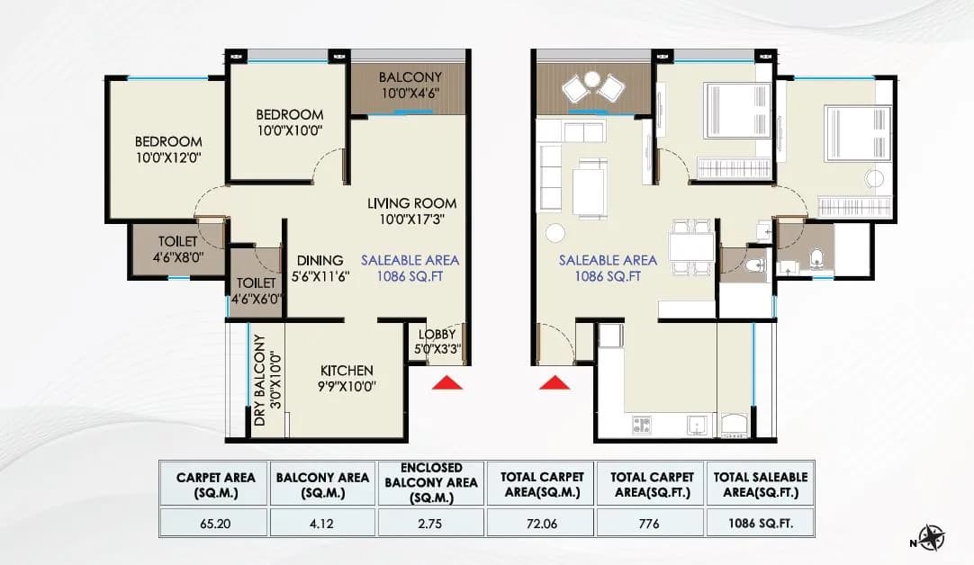 Unit plan - 776 sq.ft.