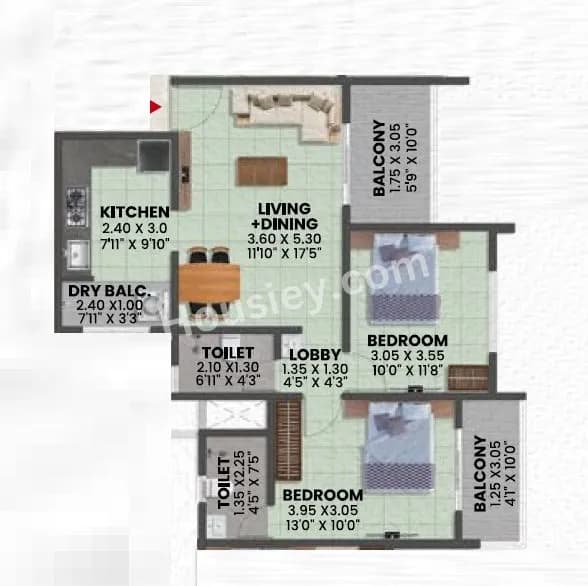 Unit plan - 783 sq.ft.
