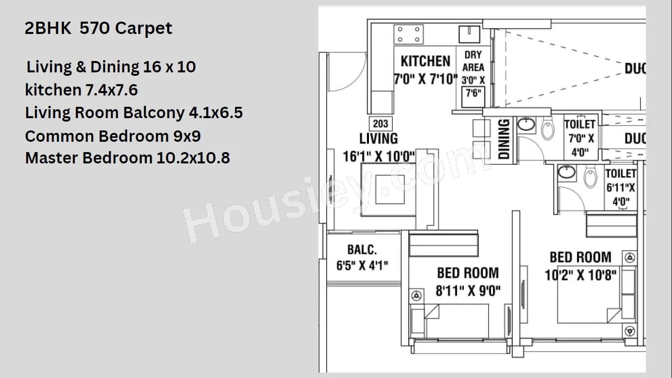 Unit plan - 570 sq.ft.