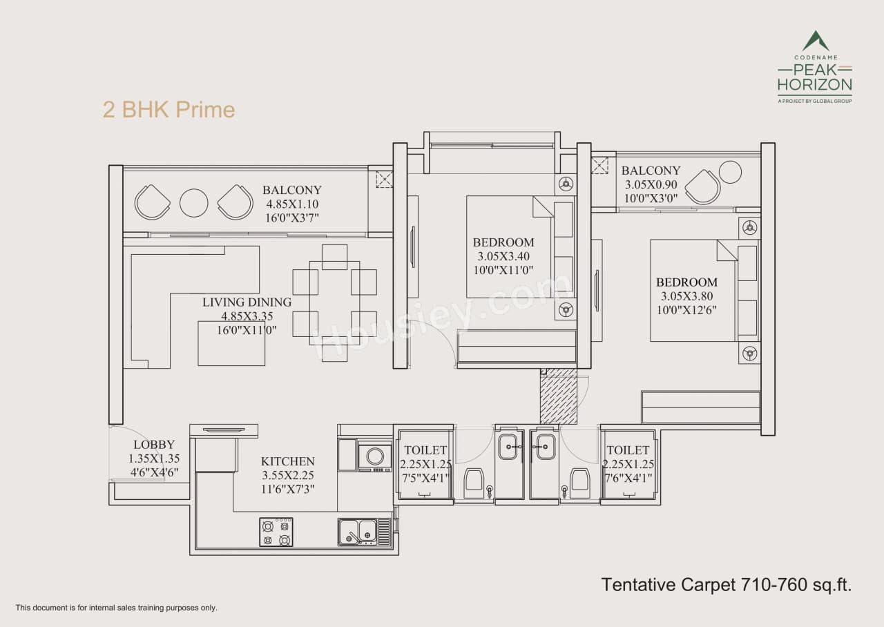 Unit plan - 710 sq.ft.