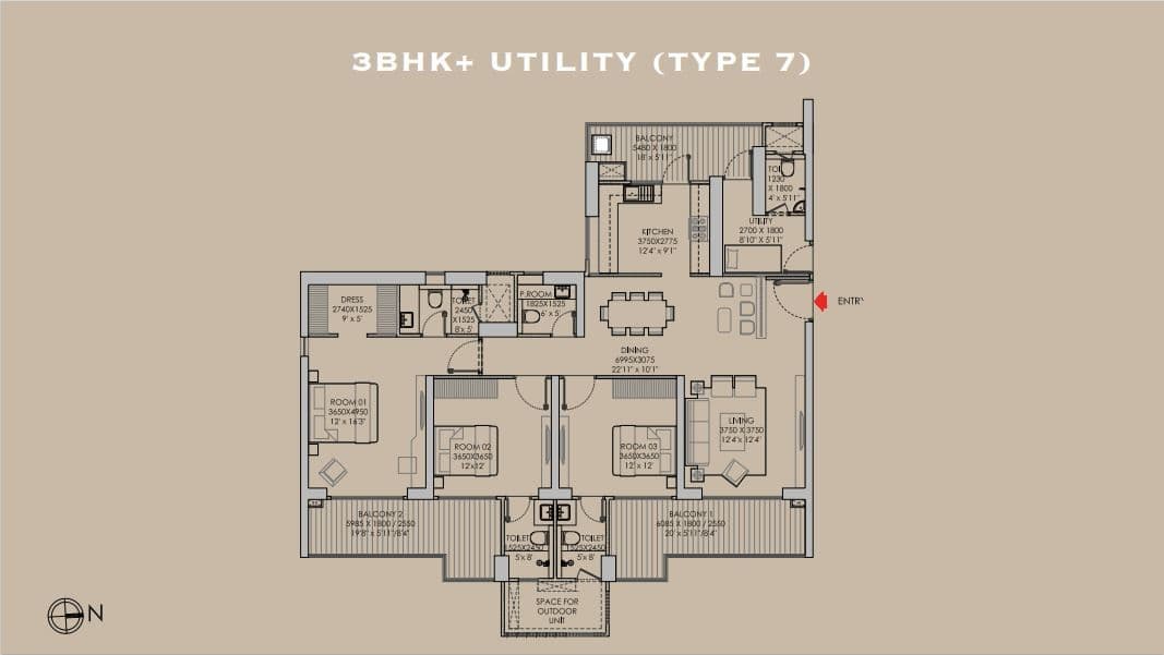 Unit plan - 1408 sq.ft.