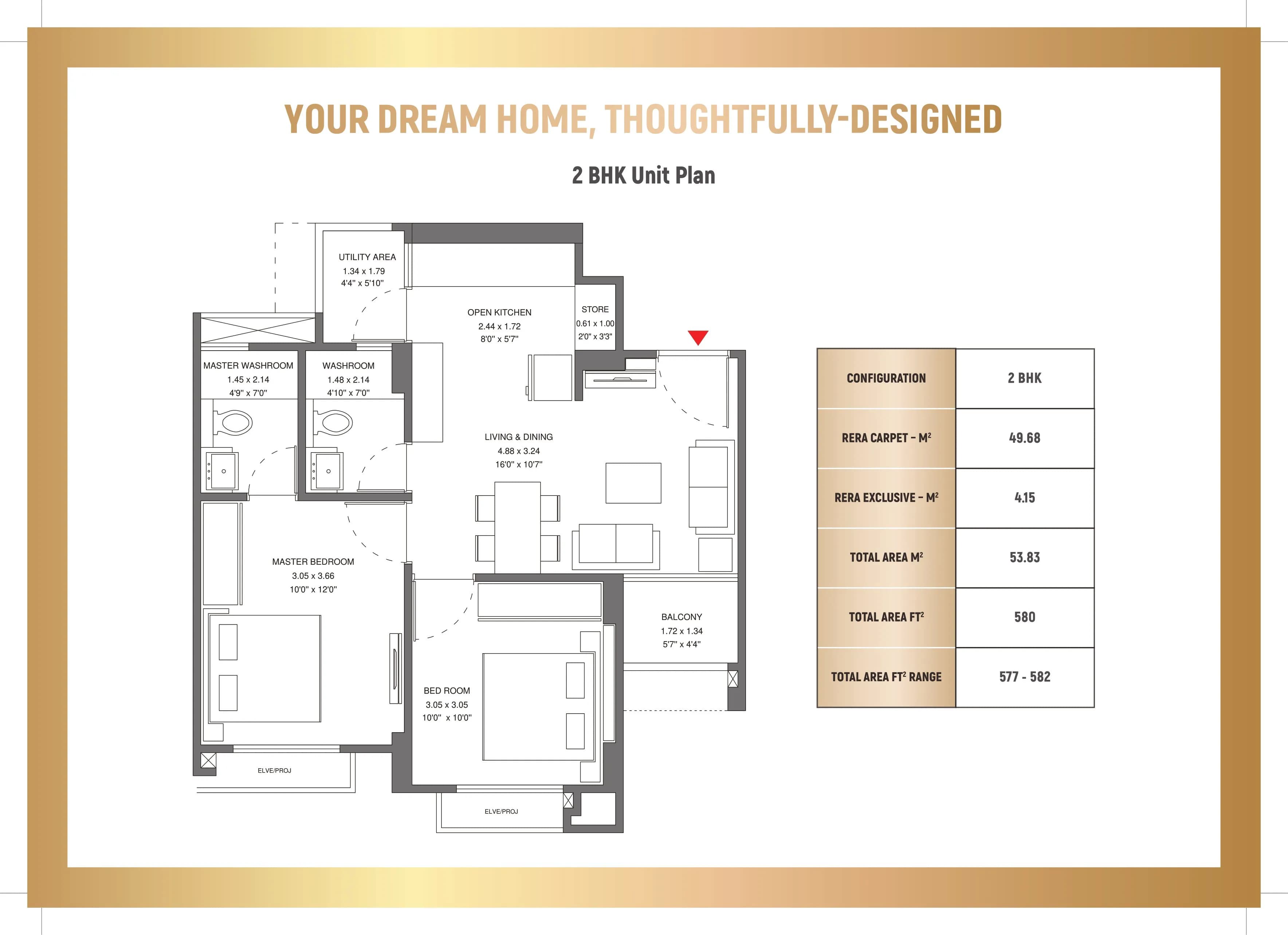 Unit plan - 582 sq.ft.