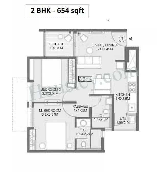 Unit plan - 564 sq.ft.