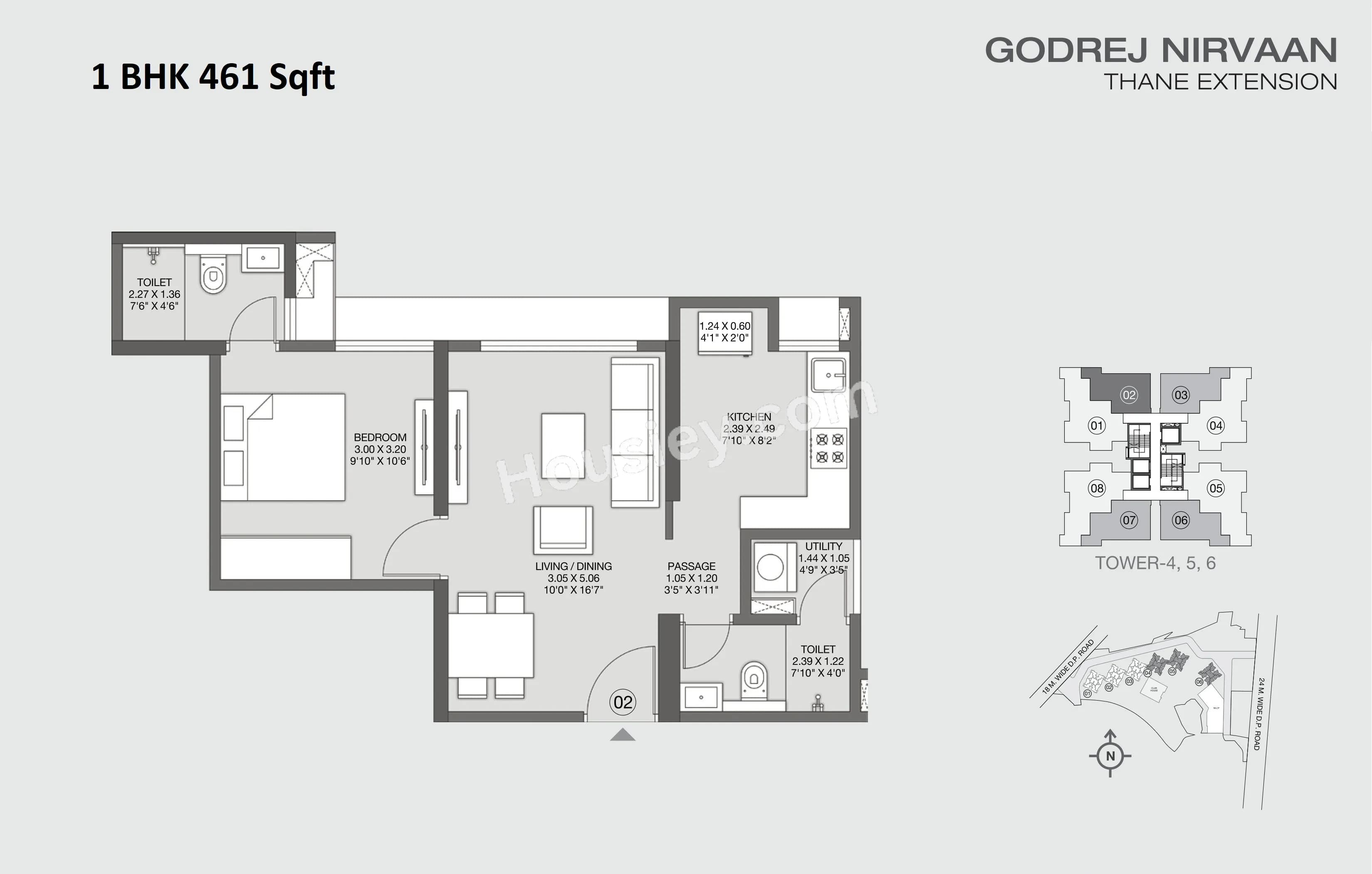 Unit plan - 461 sq.ft.