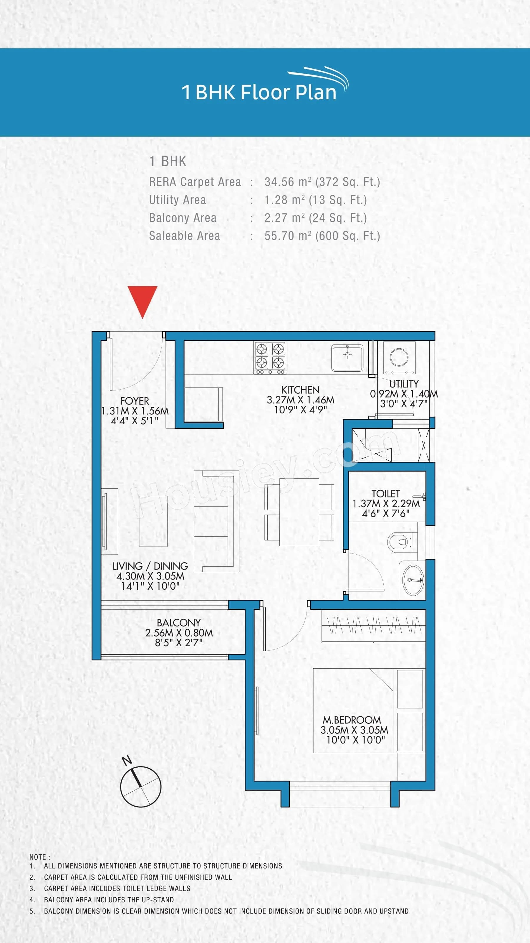 Unit plan - 372 sq.ft.