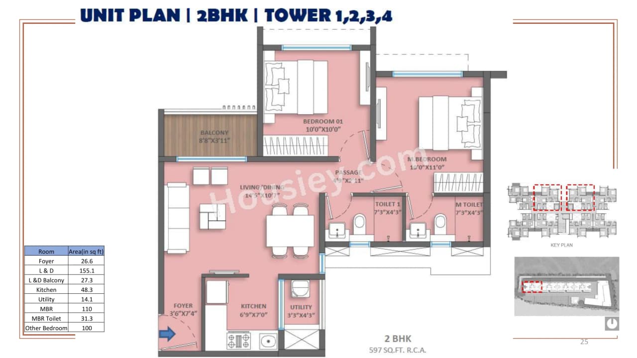 Unit plan - 597 sq.ft.