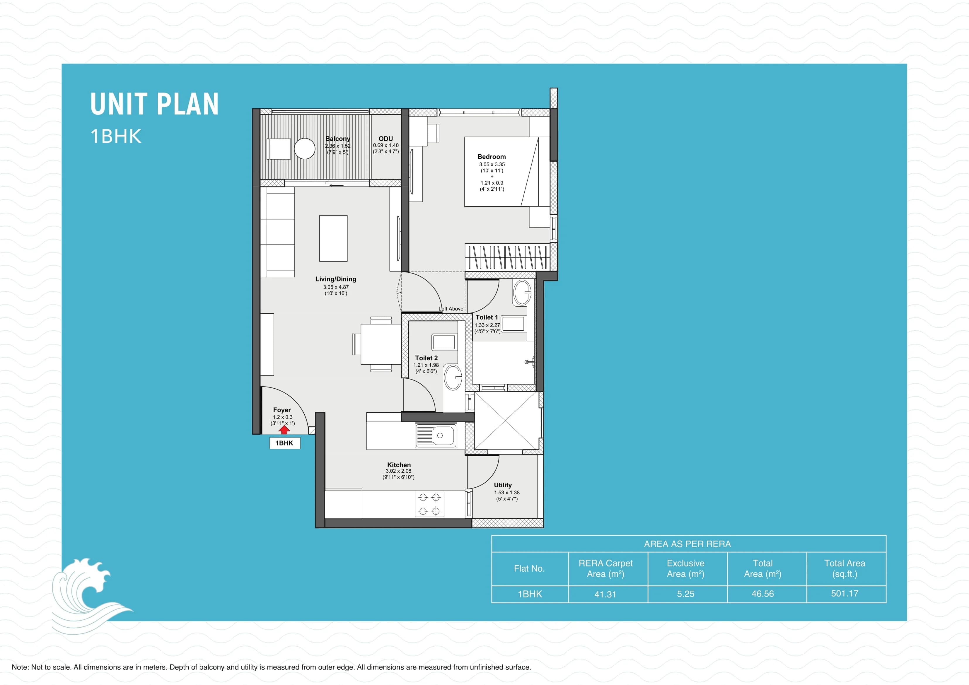 Unit plan - 501 sq.ft.