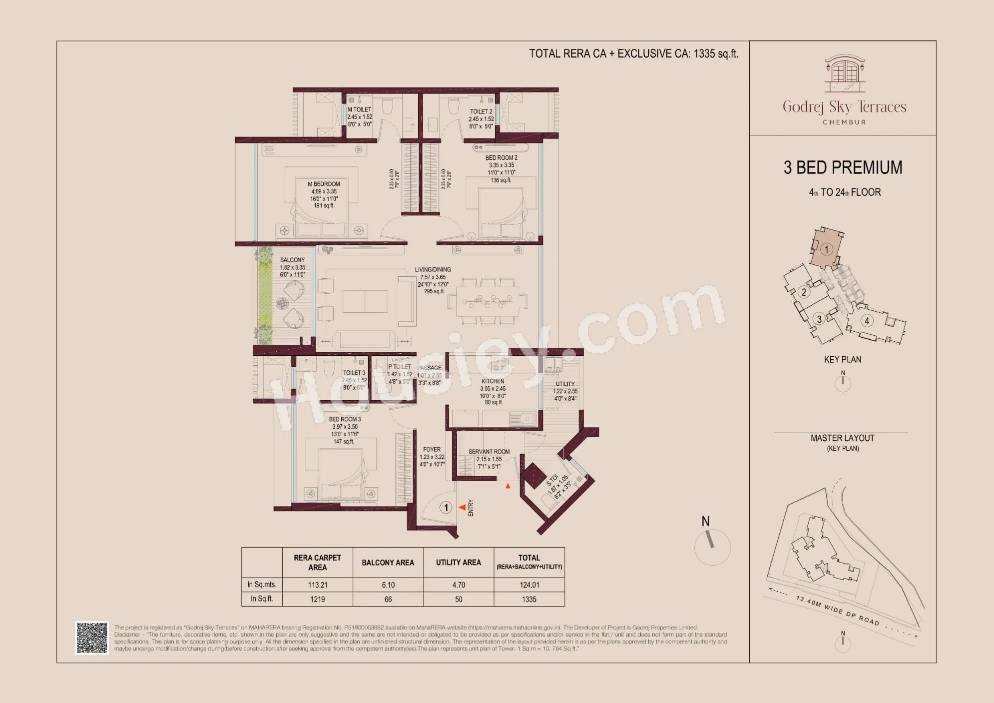 Unit plan - 1335 sq.ft.