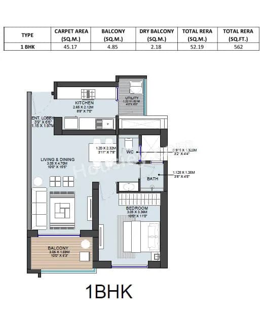 Unit plan - 562 sq.ft.
