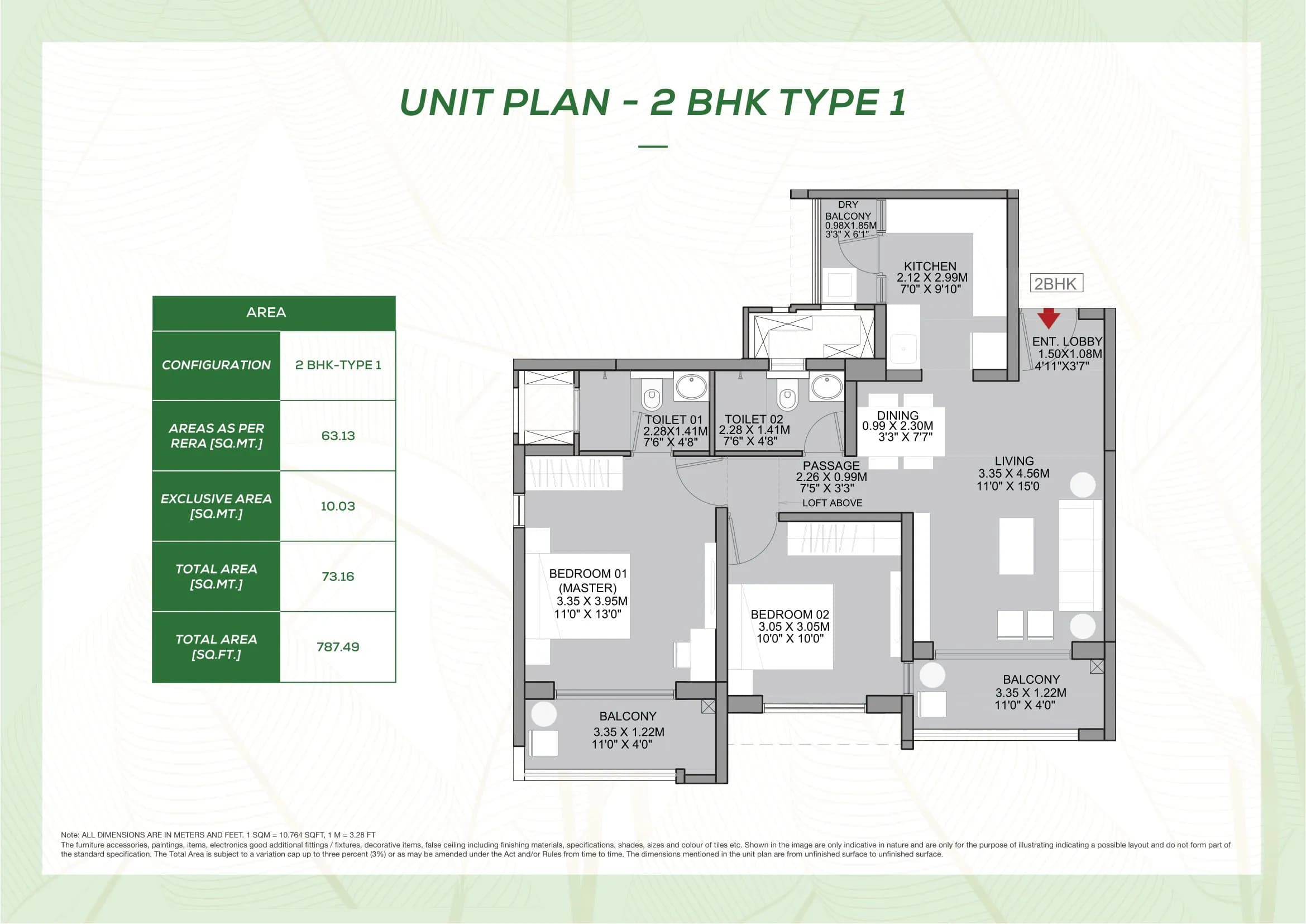 Unit plan - 788 sq.ft.