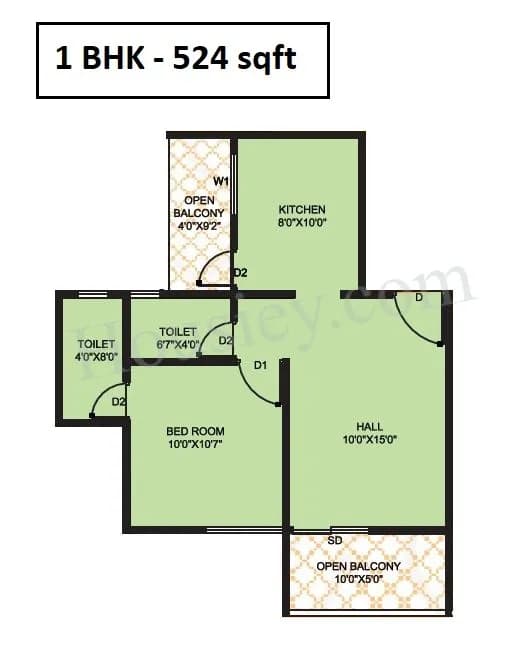 Unit plan - 524 sq.ft.