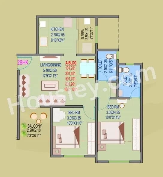 Unit plan - 742 sq.ft.