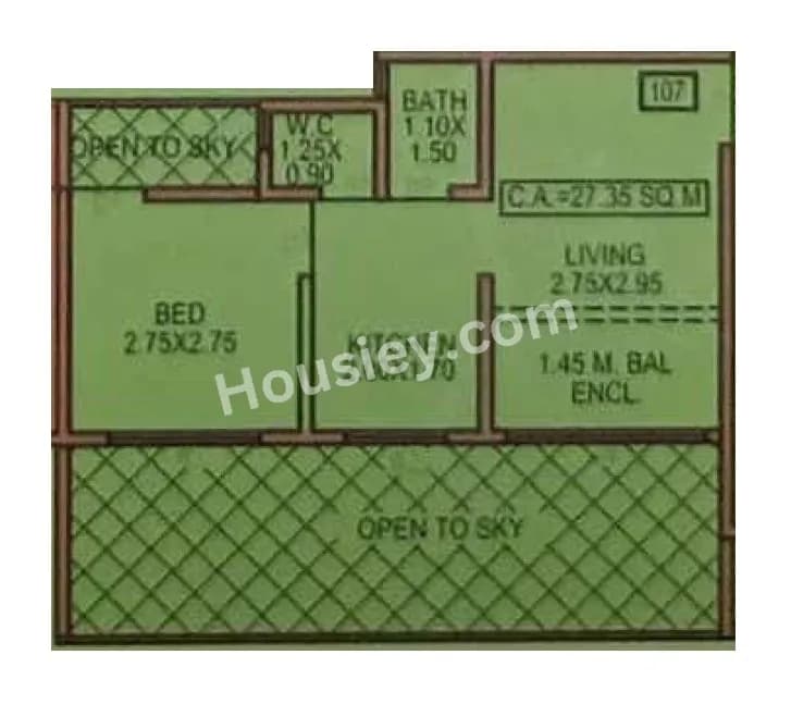 Unit plan - 376 sq.ft.