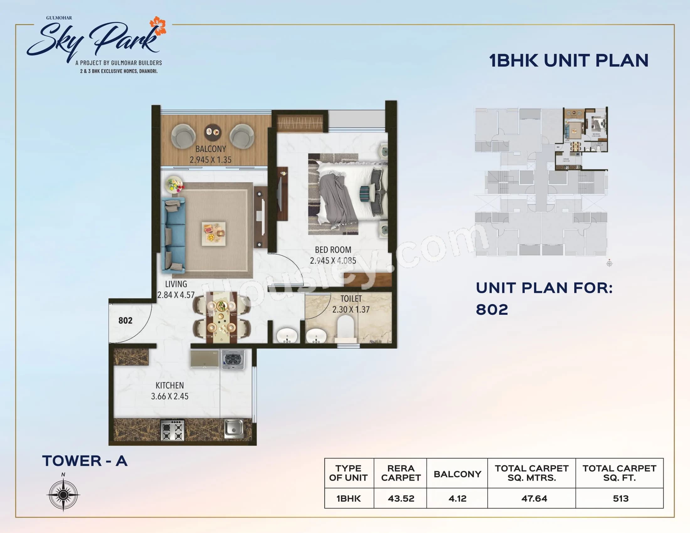 Unit plan - 513 sq.ft.