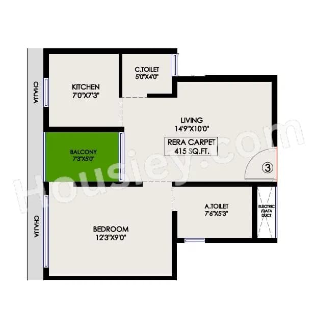 Unit plan - 415 sq.ft.