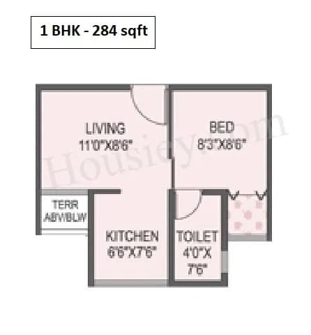 Unit plan - 284 sq.ft.