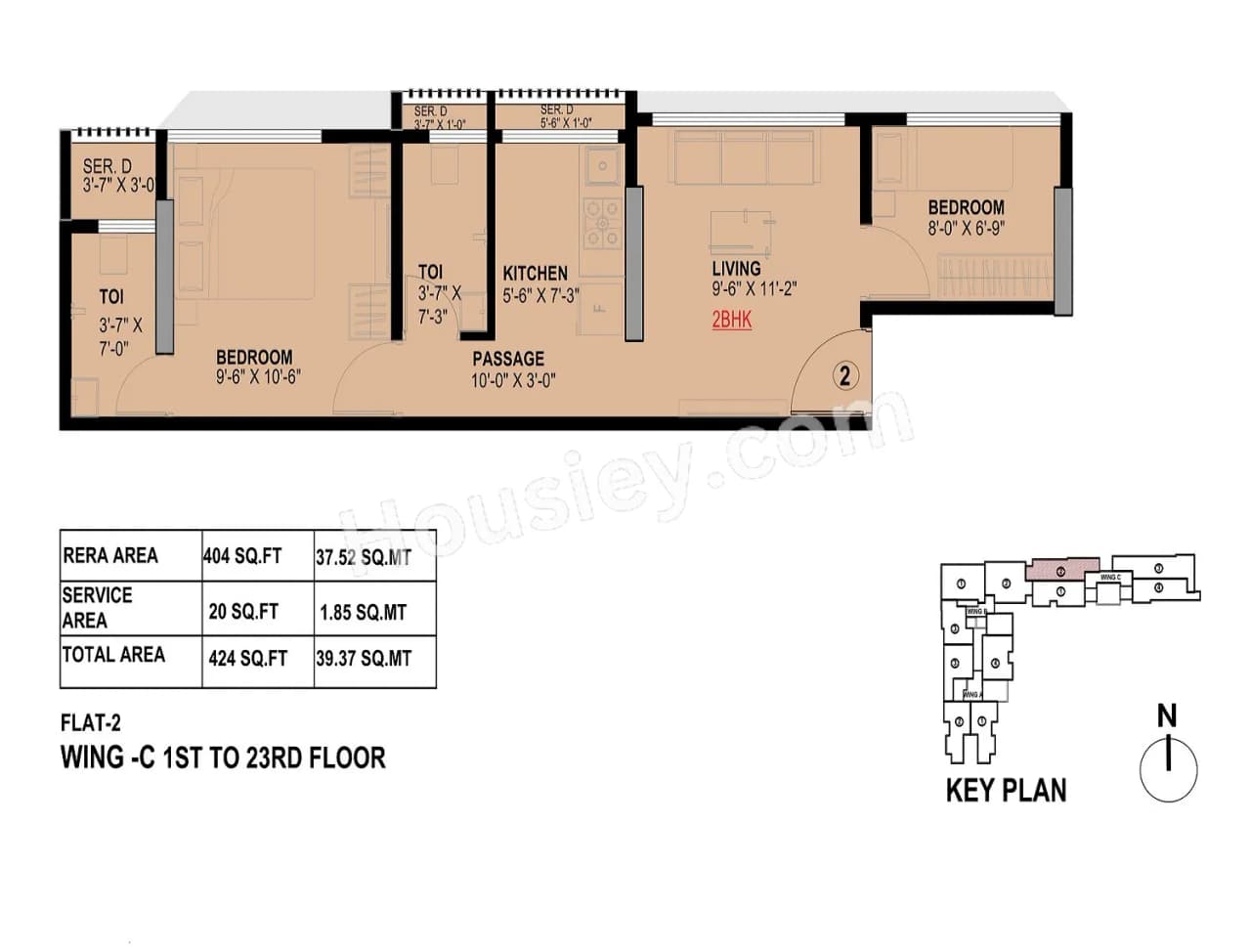 Unit plan - 424 sq.ft.