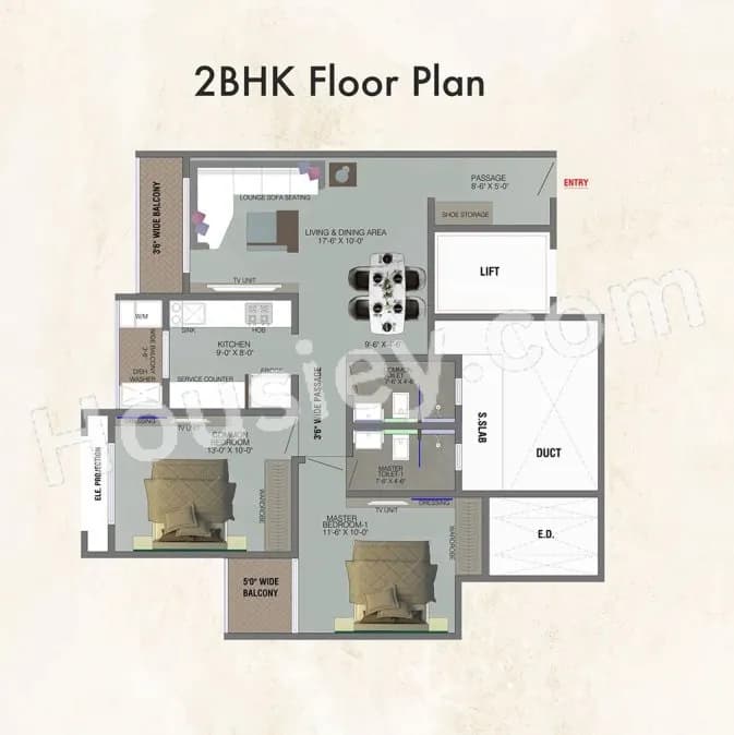 Unit plan - 775 sq.ft.