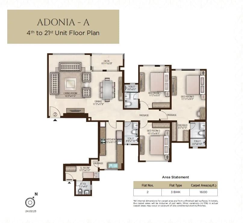Unit plan - 1600 sq.ft.