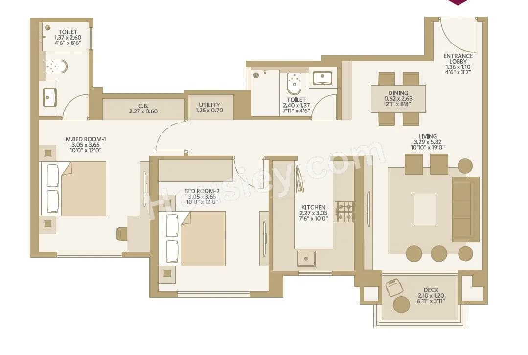 Unit plan - 779 sq.ft.