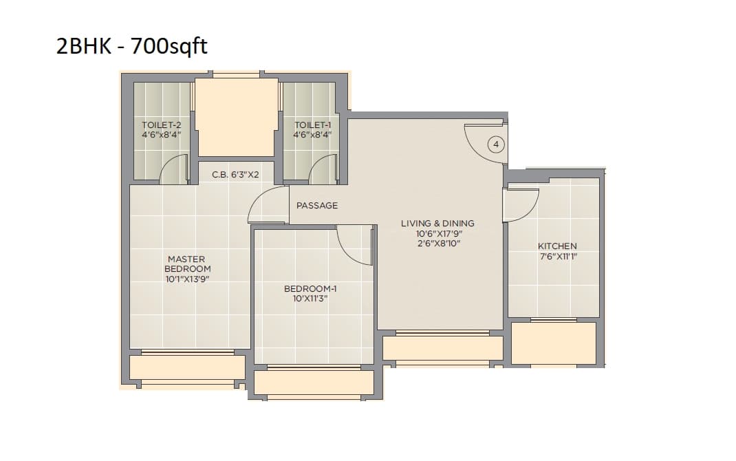 Unit plan - 700 sq.ft.