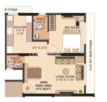 Unit plan - 472 sq.ft.