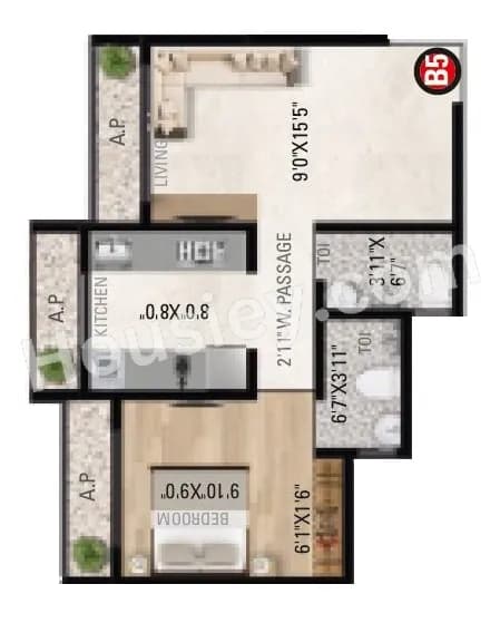 Unit plan - 454 sq.ft.