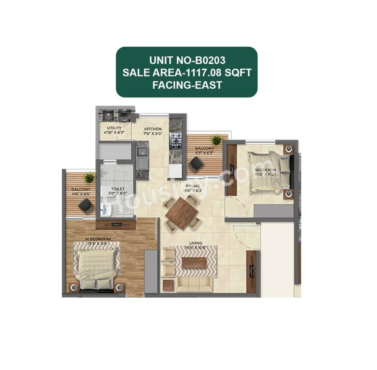 Unit plan - 676 sq.ft.