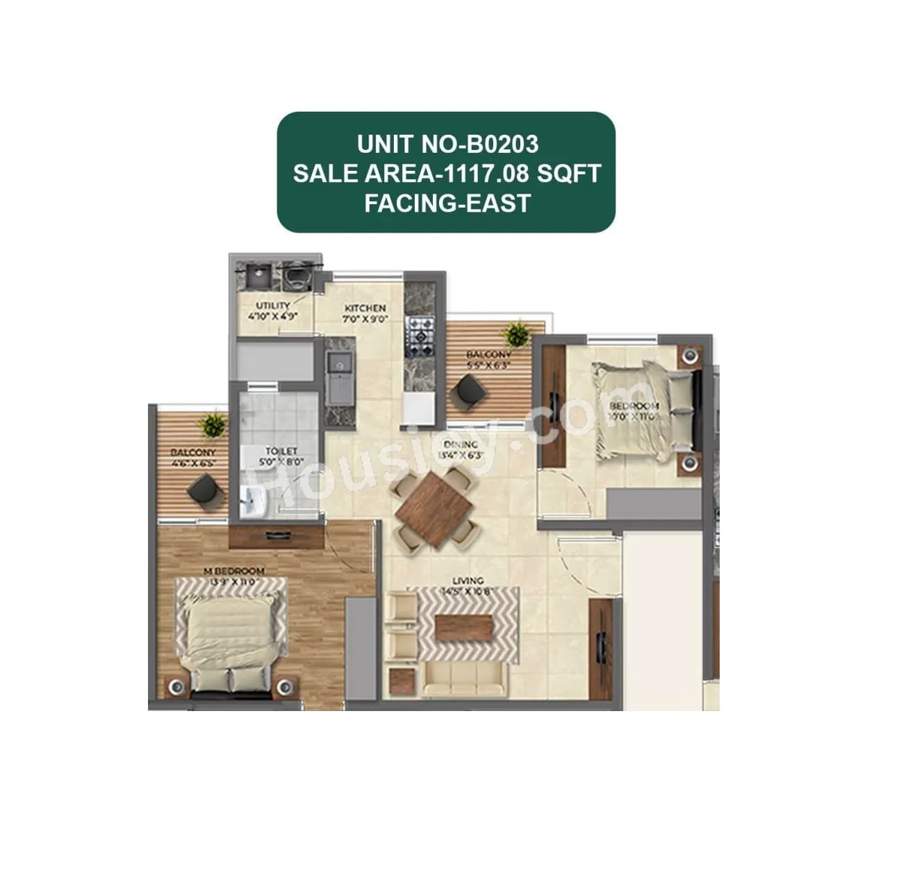Unit plan - 676 sq.ft.