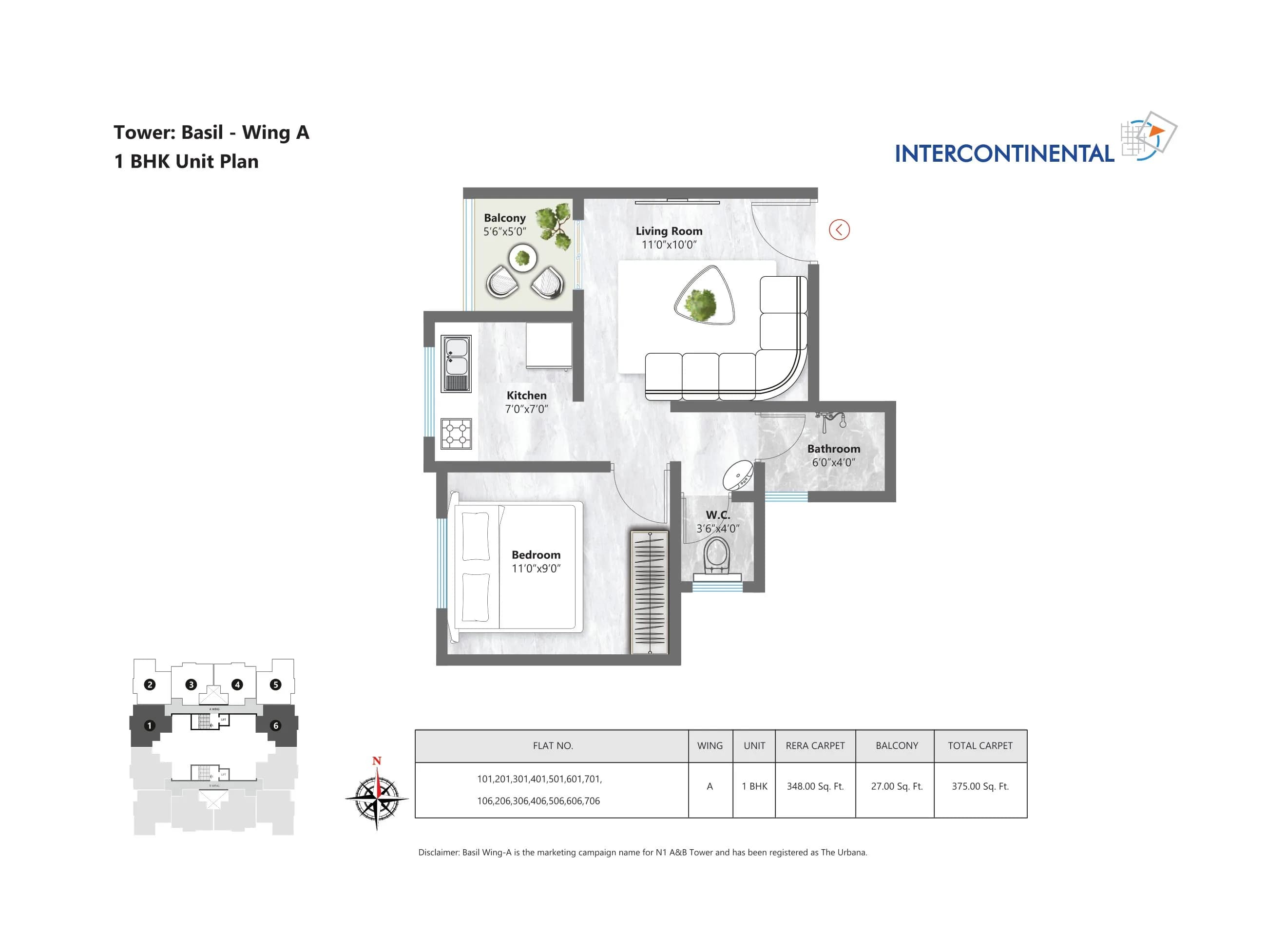 Unit plan - 375 sq.ft.