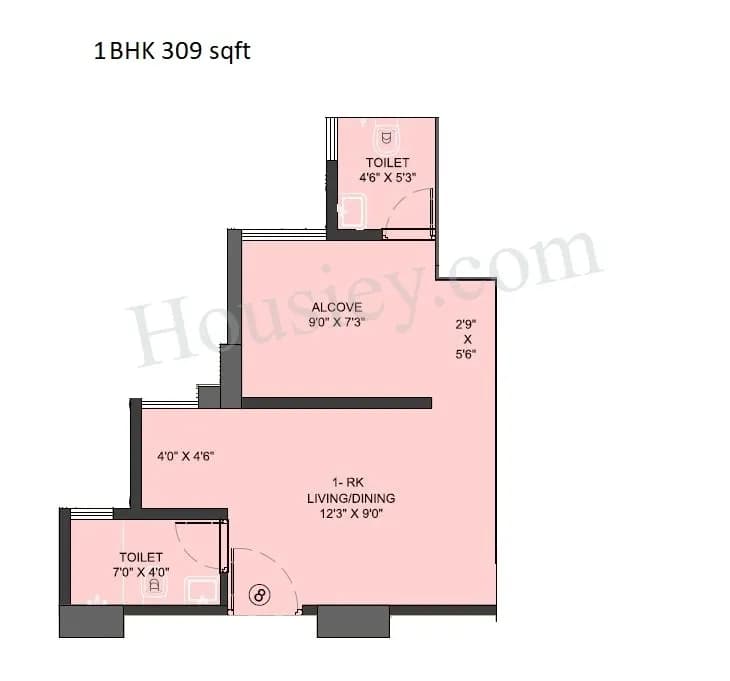 Unit plan - 309 sq.ft.