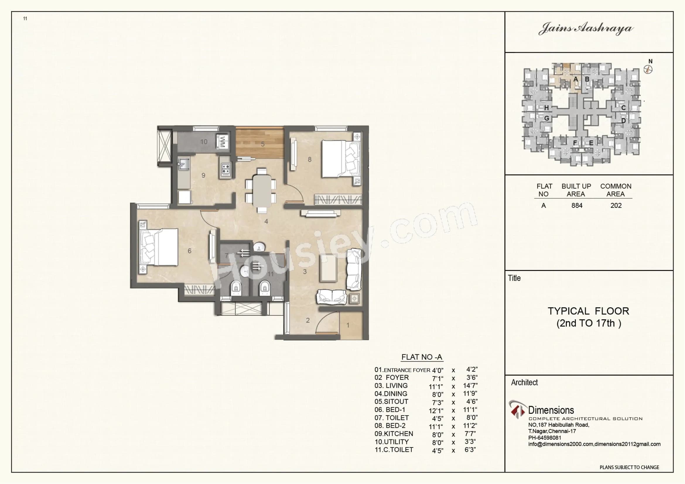 Unit plan - 847 sq.ft.