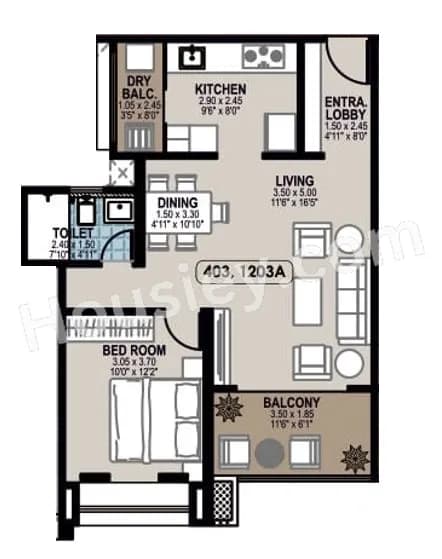 Unit plan - 662 sq.ft.