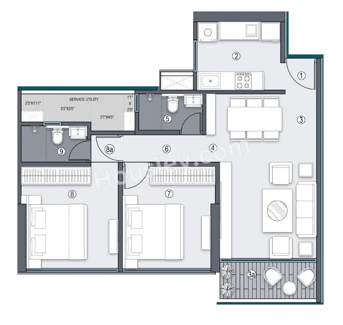 Unit plan - 675 sq.ft.