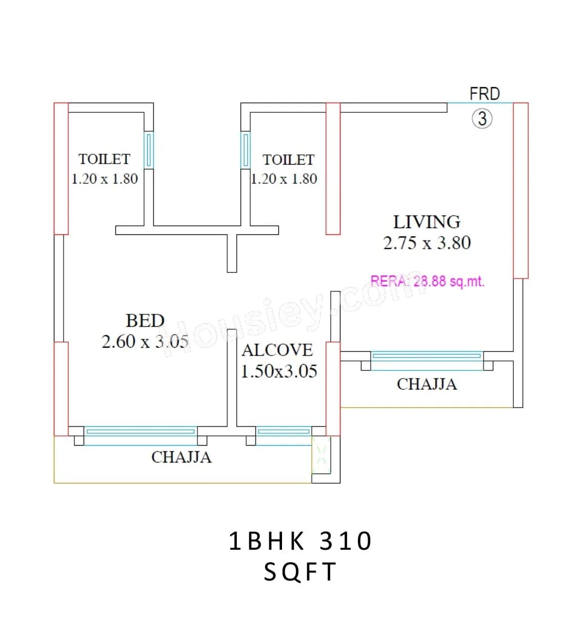 Unit plan - 310 sq.ft.