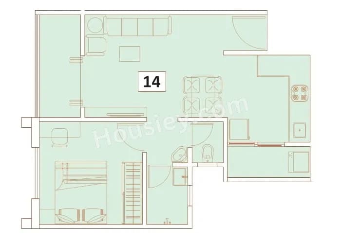 Unit plan - 459 sq.ft.
