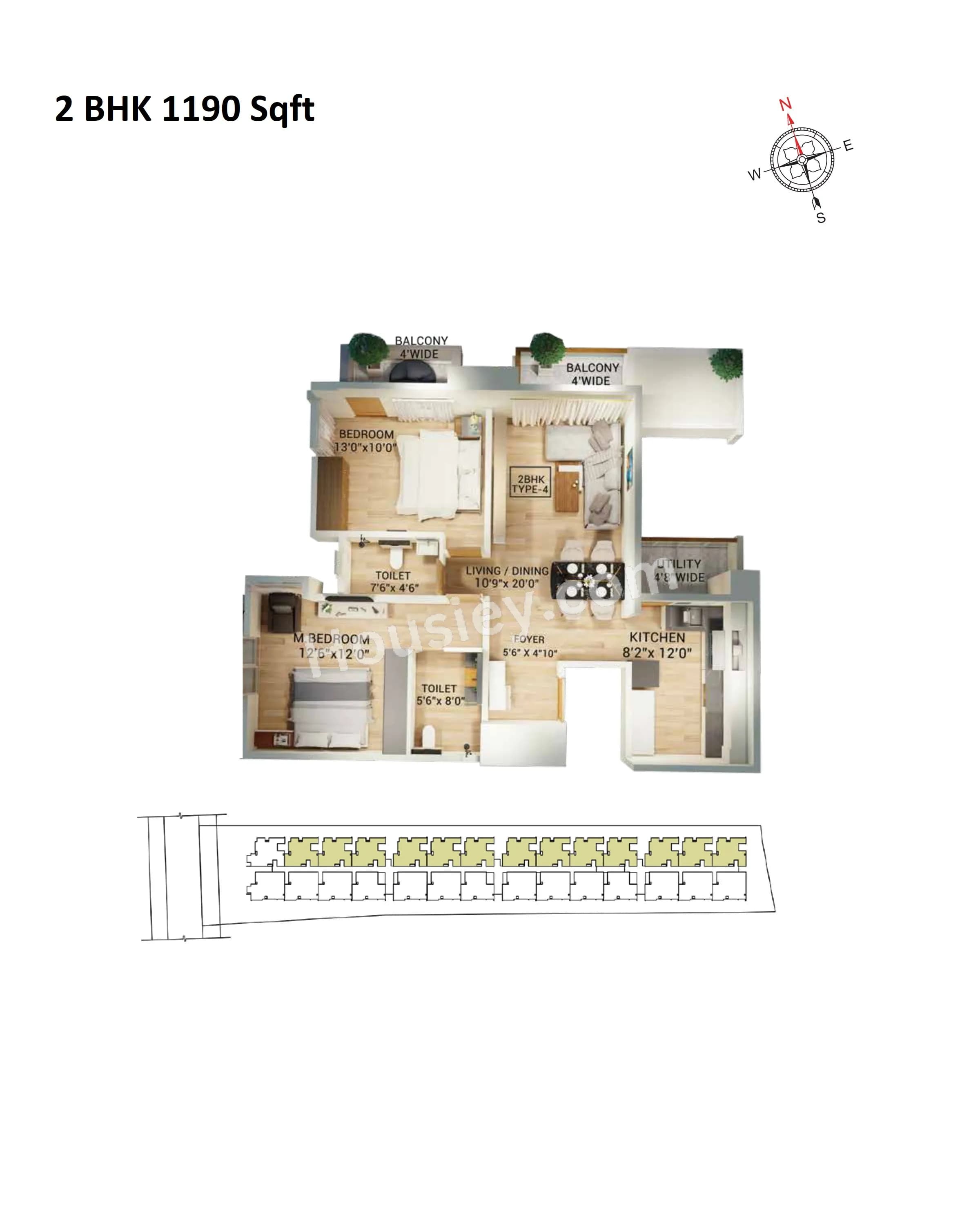 Unit plan - 897 sq.ft.