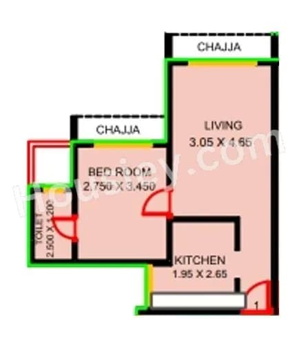 Unit plan - 344 sq.ft.