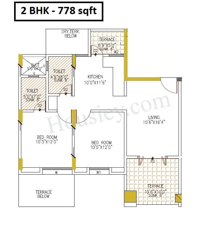Unit plan - 778 sq.ft.